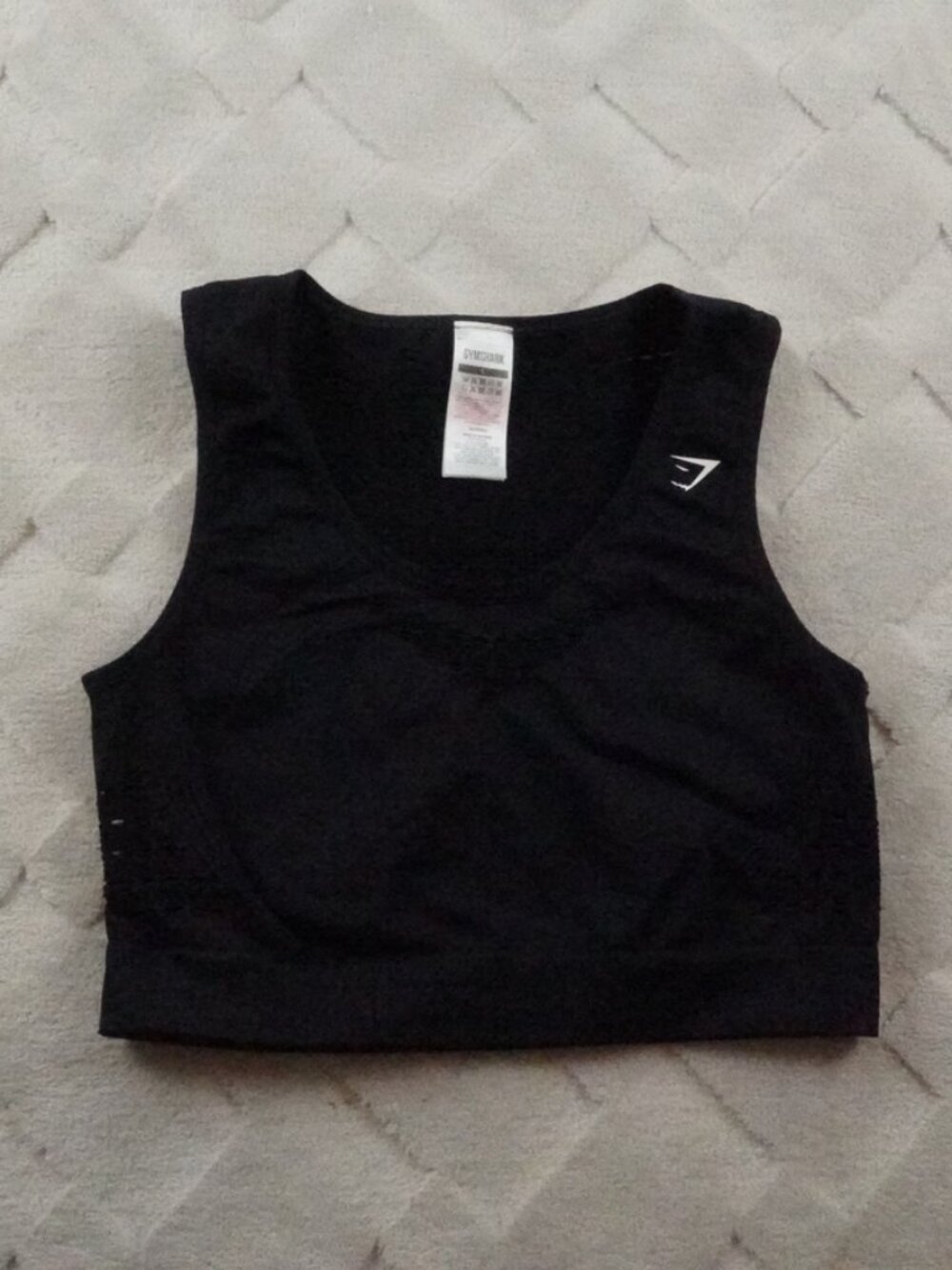 GymShark Warp Knit Sports Bra Womens Large Black Athleisure Gym Yoga